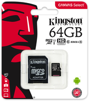 SDMicro  64Gb Kingston SDXC Canvas Select+adapter SDCS2/64GB