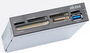 Kártyaolvasó 3,5' helyre AKASA Bk/Wh+1xUSB 3.0 AK-ICR-07U3