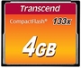 CF  4Gb Compact Flash Transcend TS4GCF133