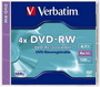DDVD+RW Verbatim 4,7Gb 4x Normmál tok 43229 DVDVU+4