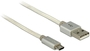 Kab USB A-microB 1m Textile Shielding White Delock 83916