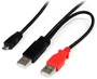 Kab USB Ax2 -microB 0,9m 'Y' Startech USB2HAUBY3