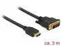 Kab Mon HDMI M - DVI M  3m Delock 85655