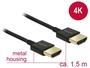Kab Mon HDMI - HDMI 3D 4K Slim Premium 1,5m Delock 84772
