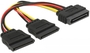 Kab Tápkábel 'Y' 2xSATA  - 1xSATA 15pin 15cm Delock 60105