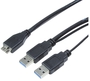 Kab USB3.0 - Y Cable 2x A male/B micro 0,6m Logilink CU0071