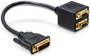 Fordító DVI papa  -  2x VGA mama Delock 65055