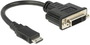 Fordító HDMI C-papa - DVI 24+5 pólusú Female Delock 65564