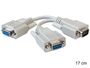 Forditó Delock Sub-D 9 pin M - 2x Sub-D 9 pin F 17cmDelock 65403