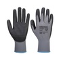 Kesztyű precíziós PU mártott tenyérrel S-es méret Portwest szürke/fekete