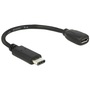 Delock 65578 15cm USB Type-C 2.0 apa - USB 2.0 micro-B típusú anya fekete adatkábel