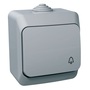 Schneider WDE000612 CEDAR PLUS csengőjellel IP44 szürke egypólusú nyomó