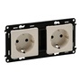 Legrand 753222 Valena Life gyermekvédelemmel rugós vezetékbekötéssel elefántcsont 2x2P+F sínezett csatlakozóaljzat