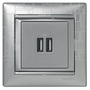 Legrand 770270 Valena 1500 mA alumínium 2xUSB töltő aljzat