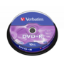 VERBATIM 43498 DVD+R 4,7GB/16x/matt ezüst írható felület/egyszer írható DVD 10db/csomag