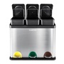 Klarstein rozsdamentes acél 3x15l ezüst pedálos szelektív szemetes