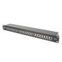 DIGITUS 19" 1U 24port Cat.6A kompakt fekete árnyékolt Patch Panel