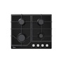 Midea MG60084TGB-HR fekete, beépíthető, gáz, főzőzóna: 4 +1 wok égőfej, beépíthető méret: 56cm, főzőlap