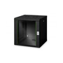DIGITUS Rack Unique 19" 12U 643x600x600mm üvegajtós fekete fali rack szekrény