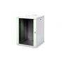 DIGITUS Rack Unique 19" 16U 820x600x600mm üvegajtós szürke fali rack szekrény