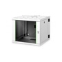 DIGITUS Rack Unique 19" 9U 509x600x600mm kétrészes üvegajtós szürke fali rack szekrény