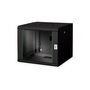DIGITUS Rack Unique 19" 9U 509x600x600mm kétrészes üvegajtós fekete fali rack szekrény