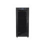 Lanberg FF01-6627-12BL 19" 27U SZÉL:600mm MÉLY:600mm MAG:1431mm lapraszerelt LCD üvegajtós fekete rack szekrény
