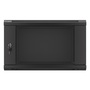Lanberg WF01-6406-10B 19" 6U SZÉL:600mm MÉLY:450mm MAG:379mm lapraszerelt üvegajtós fekete fali rack szekrény