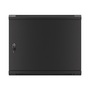 Lanberg WF01-6609-00B 19" 9U SZÉL:600mm MÉLY:600mm MAG:512mm lapraszerelt fémajtós fekete fali rack szekrény