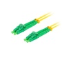 Lanberg FO-LALA-SD11-0010-YE duplex optikai patch kábel 4xLC/APC csatlakozóval, duplex 9/125 LSZH, 1m