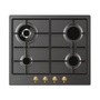 Candy CHW6BR4WGTGH fekete, beépíthető, gáz, főzőzóna: 3 +1 wok égőfej, beépíthető méret: 56cm, főzőlap