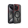 Haffner PT-6836 Apple iPhone 15 Pro Edge Mag Cover fekete/piros/átlátszó szilikon hátlap