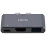 Canyon MacBook Thunderbolt 3 Multiport Docking Station 3-in-1 3-port Thunderbolt 3 Dual Port szürke dokkoló