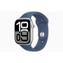 Apple Watch S10 GPS (46mm) ezüst alumínium tok, denim sportszíj (M/L) okosóra