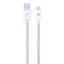 Dviced DV120003 1,25m USB A - Lightning fehér szőtt borítású adat- és töltőkábel