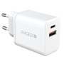 Dviced DV221008 35W USB/Type-C GaN fehér hálózati töltő + Type-C kábel