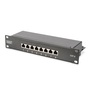 DIGITUS DN-91608S 10" 1U 8port Cat.6 fekete árnyékolt Patch Panel