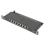 DIGITUS DN-91608S-SL-EA 10" 0,5U 8port Cat.6A fekete árnyékolt Patch Panel