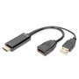 DIGITUS 1920 x 1080 4K 3D 30Hz USB-A - HDMI 1.4 - 1.2 DisplayPort kábel 0,2m
