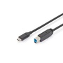 DIGITUS SuperSpeed USB type-B - USB type-C kábel 1,8m