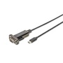 DIGITUS DA-70166 DSUB 9M RS232 USB Type-C 2.0 adapter 1m kábel