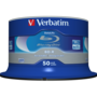 VERBATIM 43838 BD-R 25GB/egyrétegű/6x/fehér-kék írható felület/egyszer írható Blu-Ray 50db/csomag