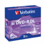 VERBATIM 43541 DVD+R 8,5GB/kétrétegű/8x/matt ezüst írható felület/egyszer írható DVD 5db/csomag