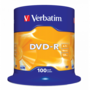 VERBATIM 43549 DVD-R 4,7GB/16x/matt ezüst írható felület/egyszer írható DVD 100db/csomag