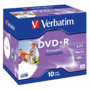 VERBATIM 43508 DVD+R 4.7GB egyszer írható DVD, 16x, 10db kiszerelés, nyomtatható felület