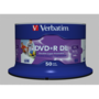 VERBATIM 43703 DVD+R 8,5GB/kétrétegű/8x/nyomtatható felület/egyszer írható DVD 50db/csomag