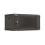 Lanberg WF03-5304-10B 19" 4U SZÉL:540mm MÉLY:350mm MAG:281mm lapraszerelt üvegajtós fekete fali rack szekrény