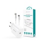 Devia ST109568 Smart Series 30W GaN PD+QC fehér hálózati gyorstöltő adapter + Type-C/Lightning kábel