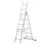 DRABEST HOME 3x6 lépcsős multifunkcionális alumínium létra, kitolható, összecsukható