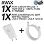 AVAX CH641W & CB610W – 30W GaN Gyorstöltő & 100W Mágneses USB-C Kábel csomag